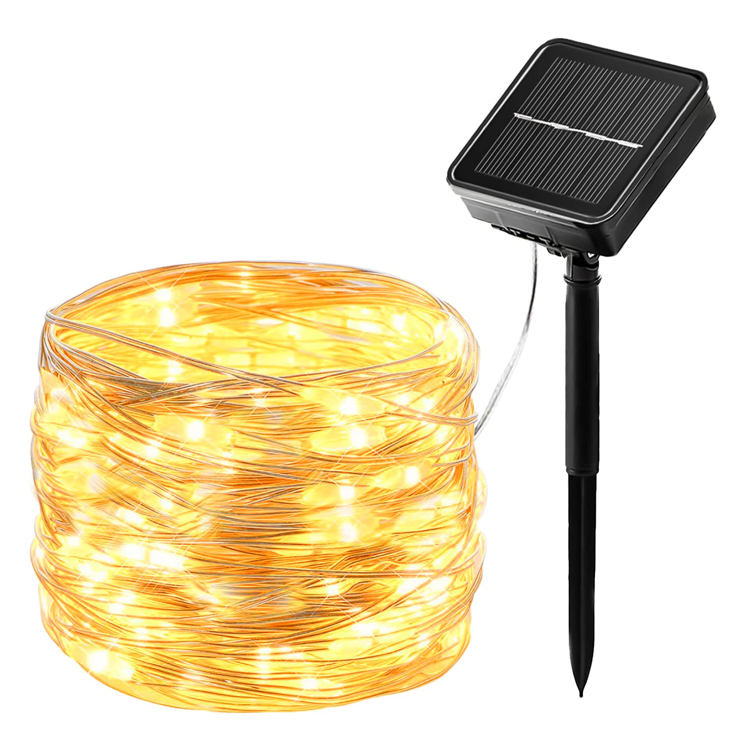 Luces Solares LED Exterior Jardín,17M 150LED Guirnaldas Luces Exterior Solar, 8 Modos de Luz a Prueba de Agua Cadena de Luces LED Solares Jardín para Interior/Patio/Jardín/Árbol/Fiesta/Boda/Festivales