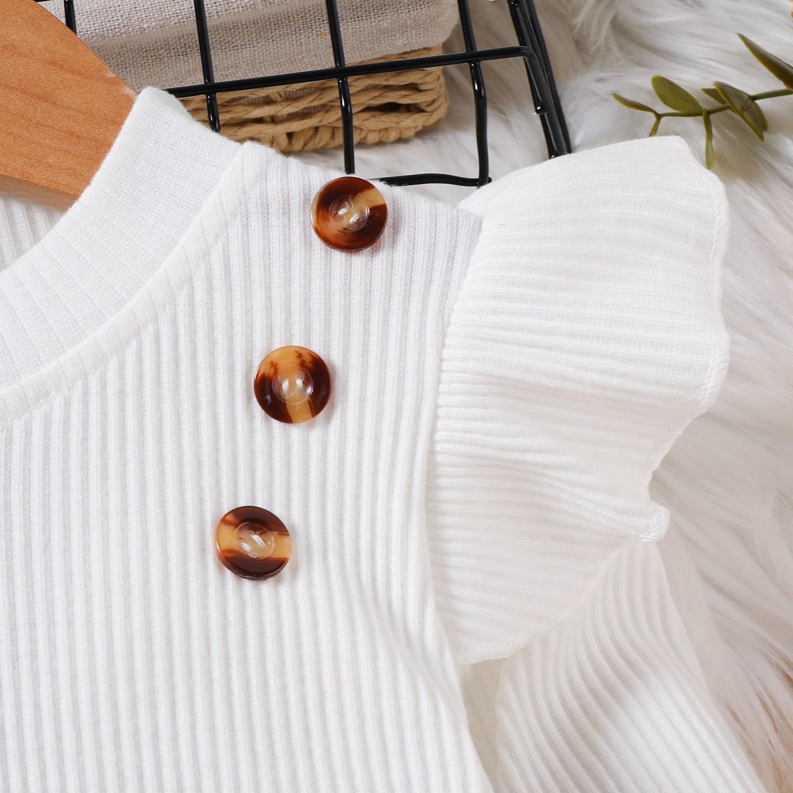 Toddler Baby Girls Skirt Outfits Spring Cute Ruffle Long Sleeve Knitted Plaid Skirt Tops Hat Kids (Black, 12-18 Months)