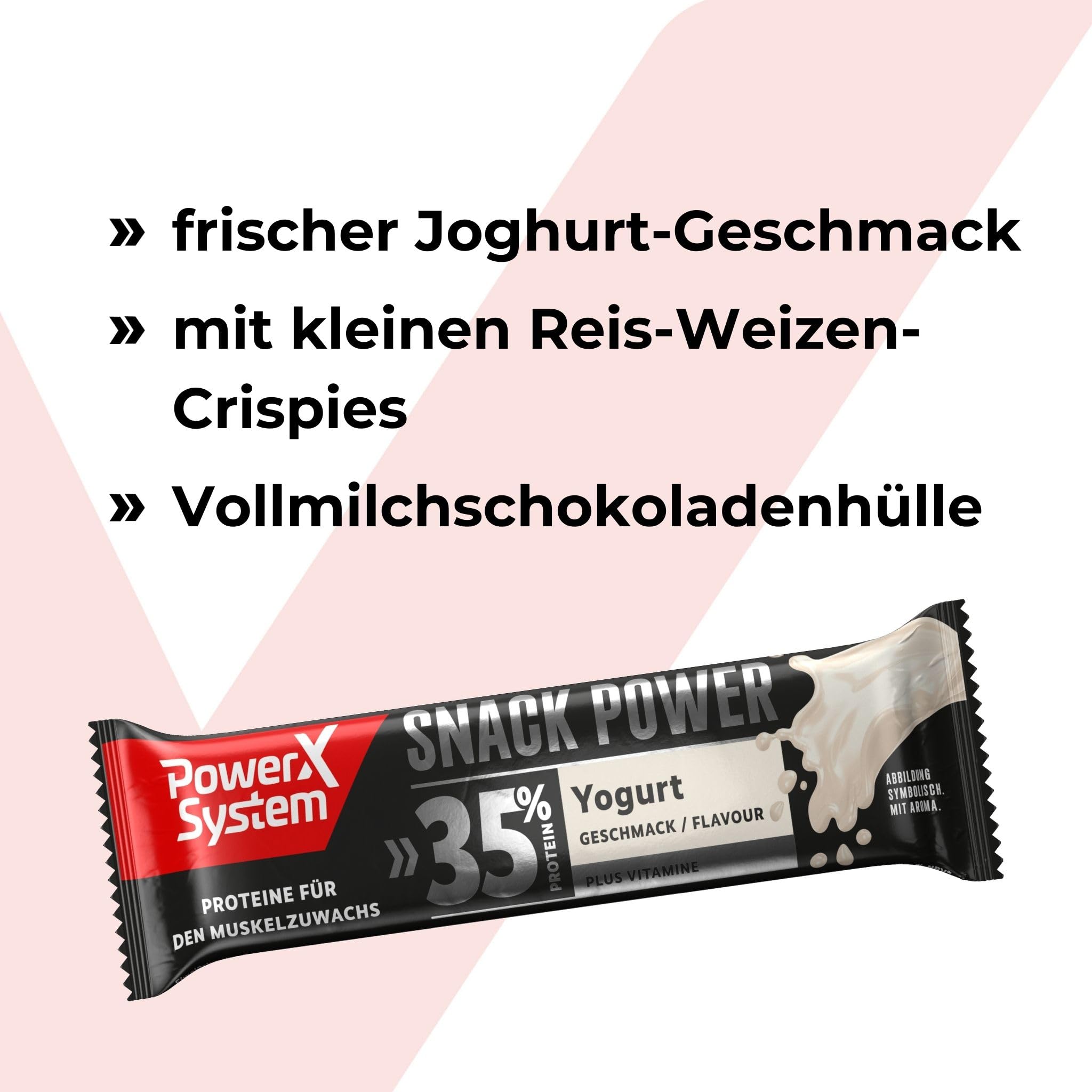 Power System Snack Power Yogurt 24x45g, 35% Protein, Eiweißriegel