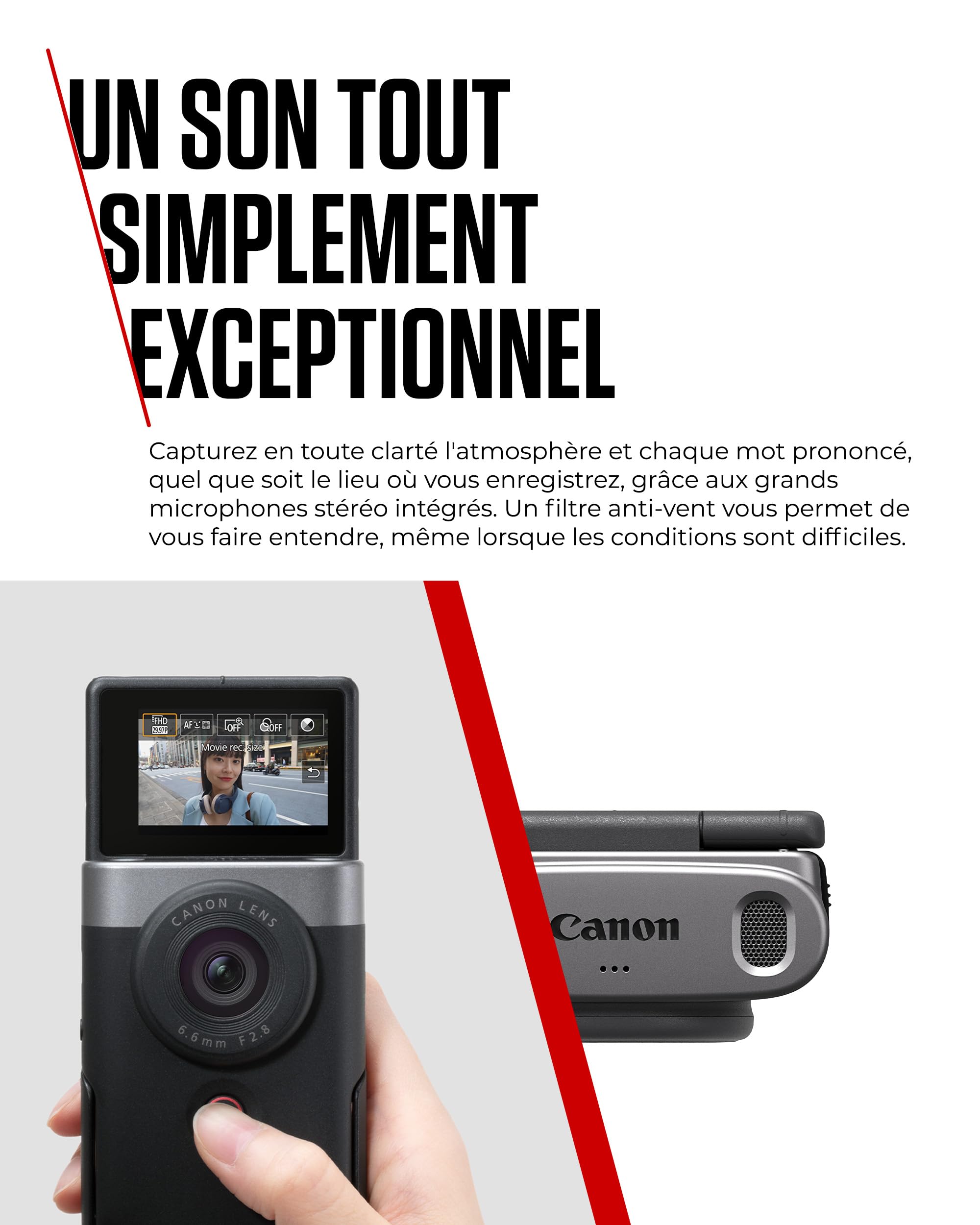 Canon PowerShot V10 Vlogging Kit – Conçu pour Les Vloggers, cet Appareil Photo vlogging 4K Tout-en-Un Qui se Glisse Facilement dans la Poche, Gris