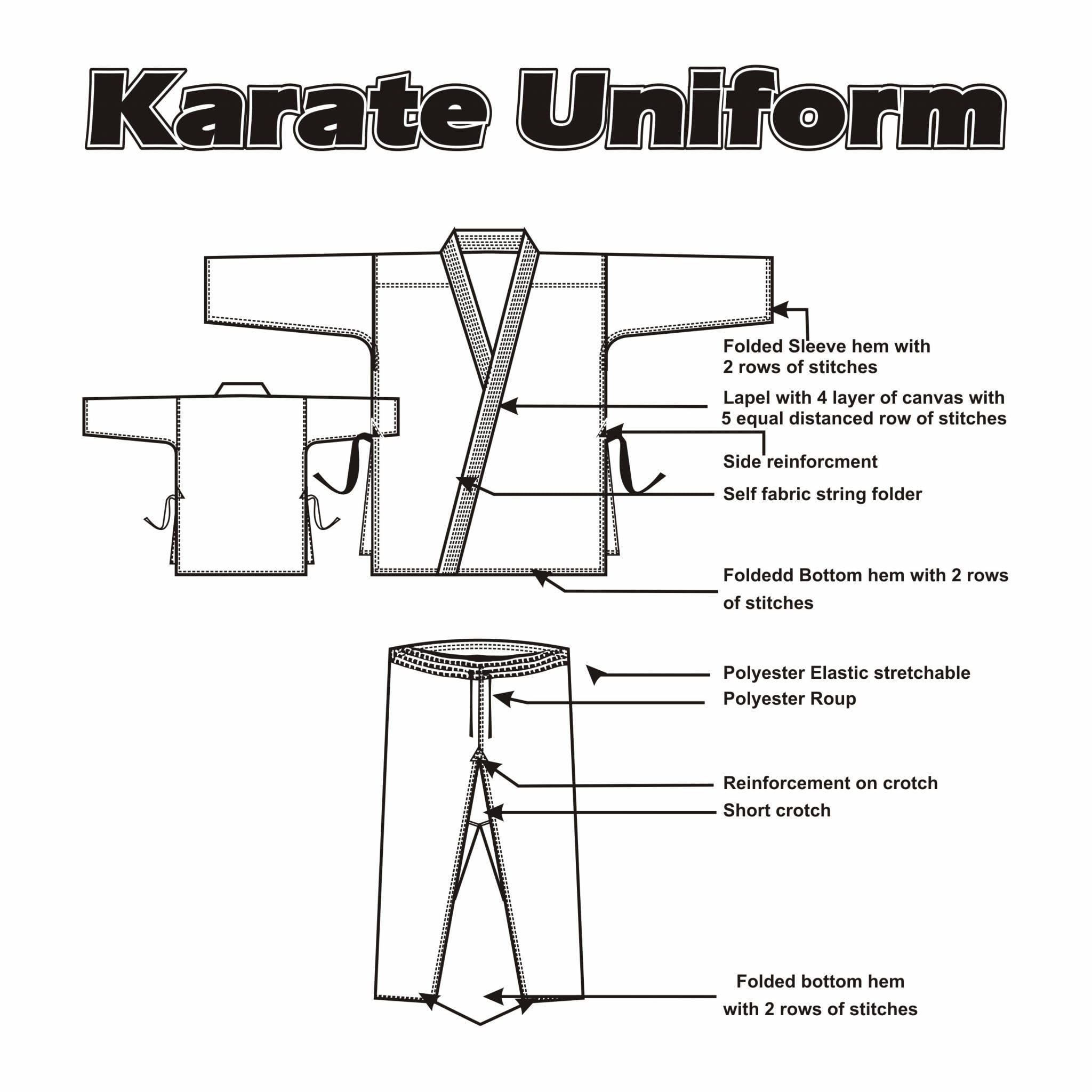 VERSAL Karate Gi - Uniforme de karate para niños y adultos, traje de karate blanco para estudiantes, 8 onzas, ligero, polialgodón, artes marciales, entrenamiento, taekwondo, uniforme con cinturón