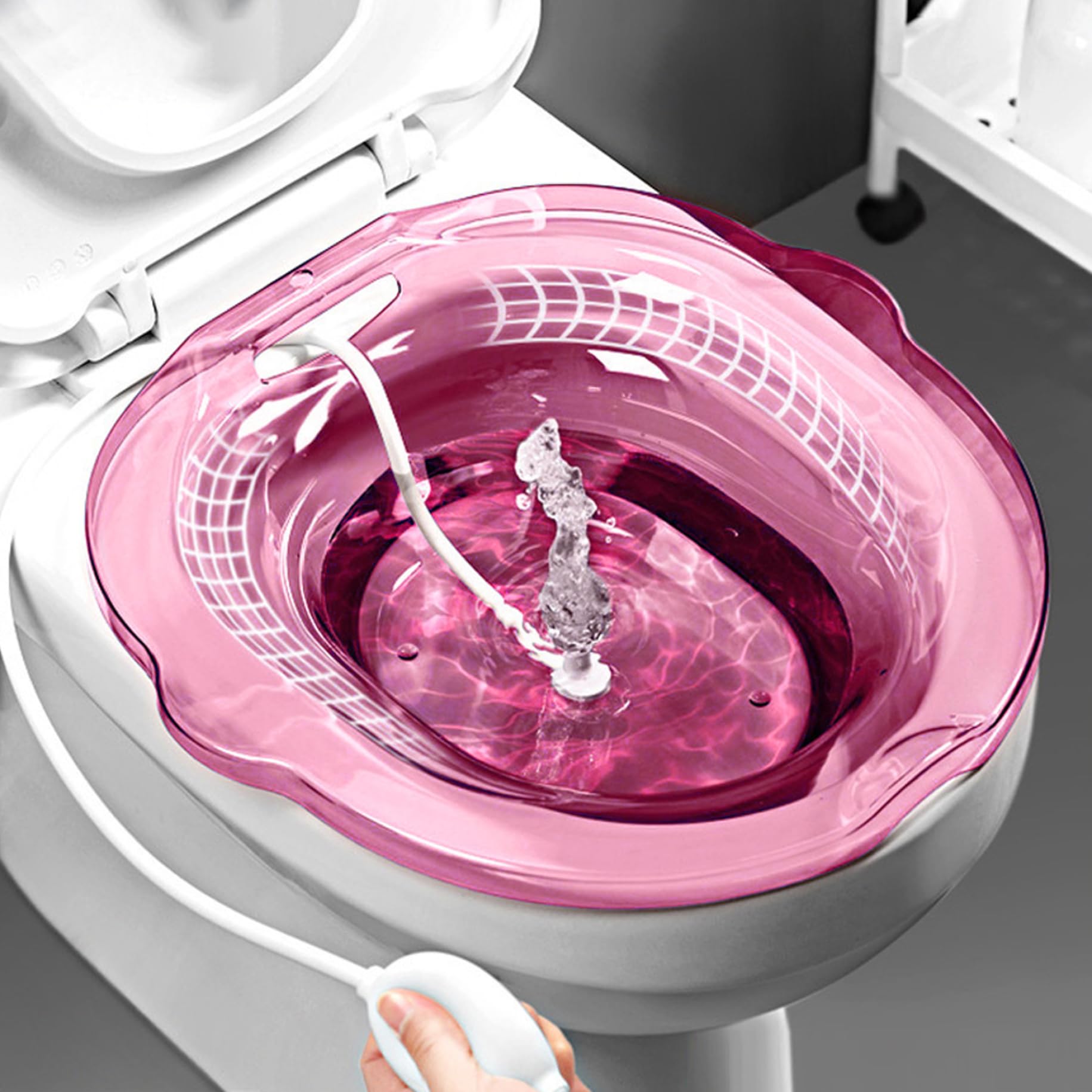 Baño Sitz para el inodoro, 2 piezas de bañera Sitz con más descaro, lavabo del asiento para el inodoro estilo 2, inodoros de inodoro, baño de sits para hemorroides, baños de sits con agujeros de dren
