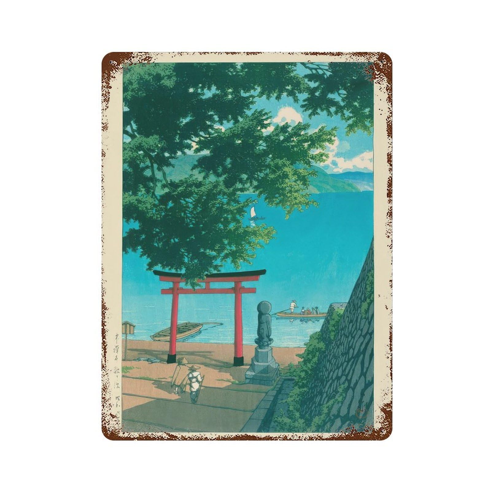xiaoxiaoshen Nikko Chuzenji Lake by Kawase Hasui Wall Decor Art Metal Tin Poster Modern Home Decor Art Home Bar Shop Decorations Vintage Sign 40x30cm
