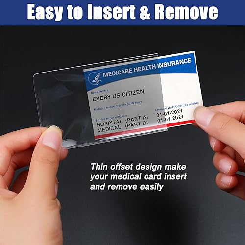 Miniatura 4 de Zonon Paquete de 48 protectores para tarjetas de Medicare, fundas transparentes para tarjetas de crédito, tarjetas de crédito médicas impermeables