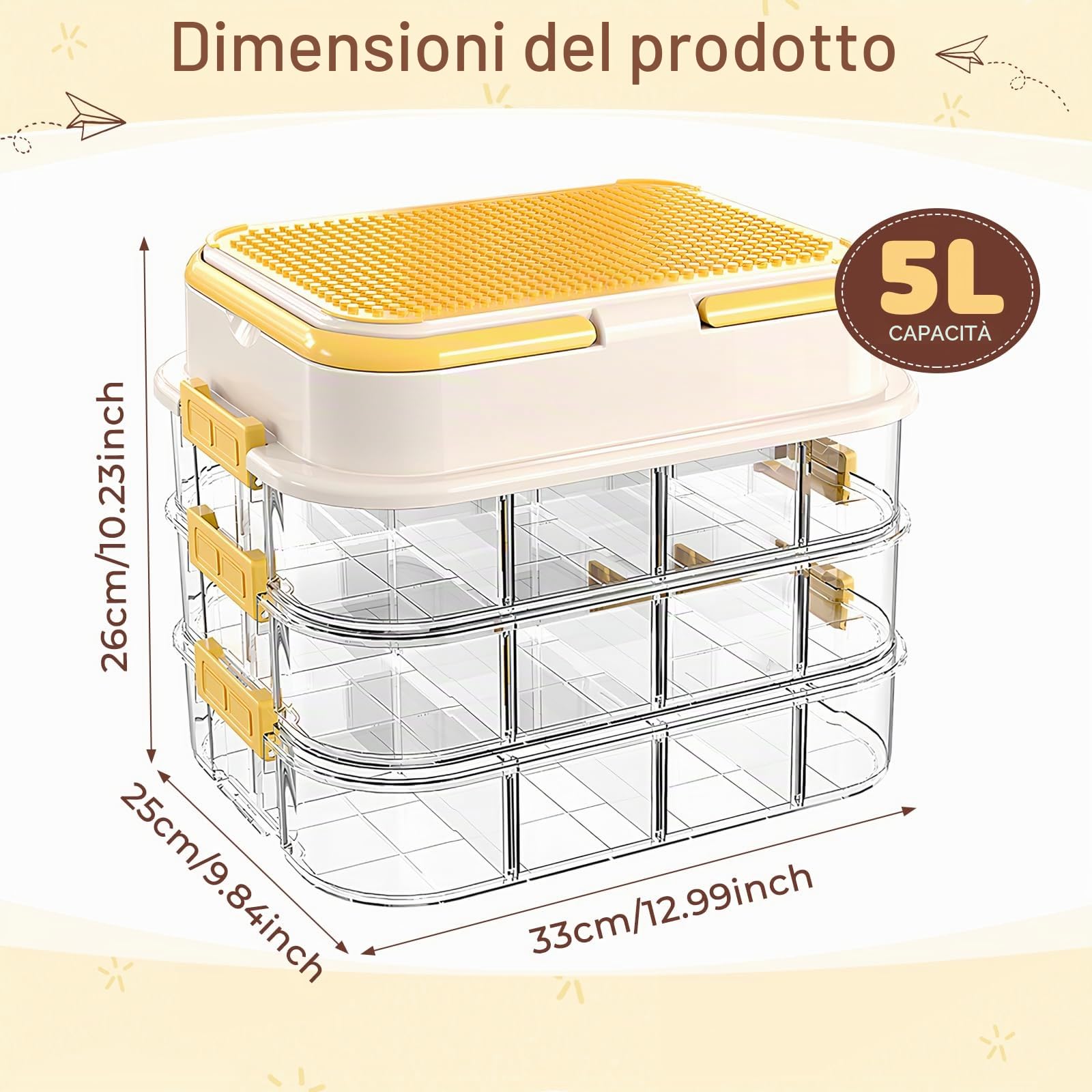 Contenitori per Mattoncini, Impilabili Scatola Portaoggetti per Mattoncini, Trasparenti Organizer con Scomparti per Puzzle, Scatole Plastica con Coperchio per Costruzioni Mattoncini