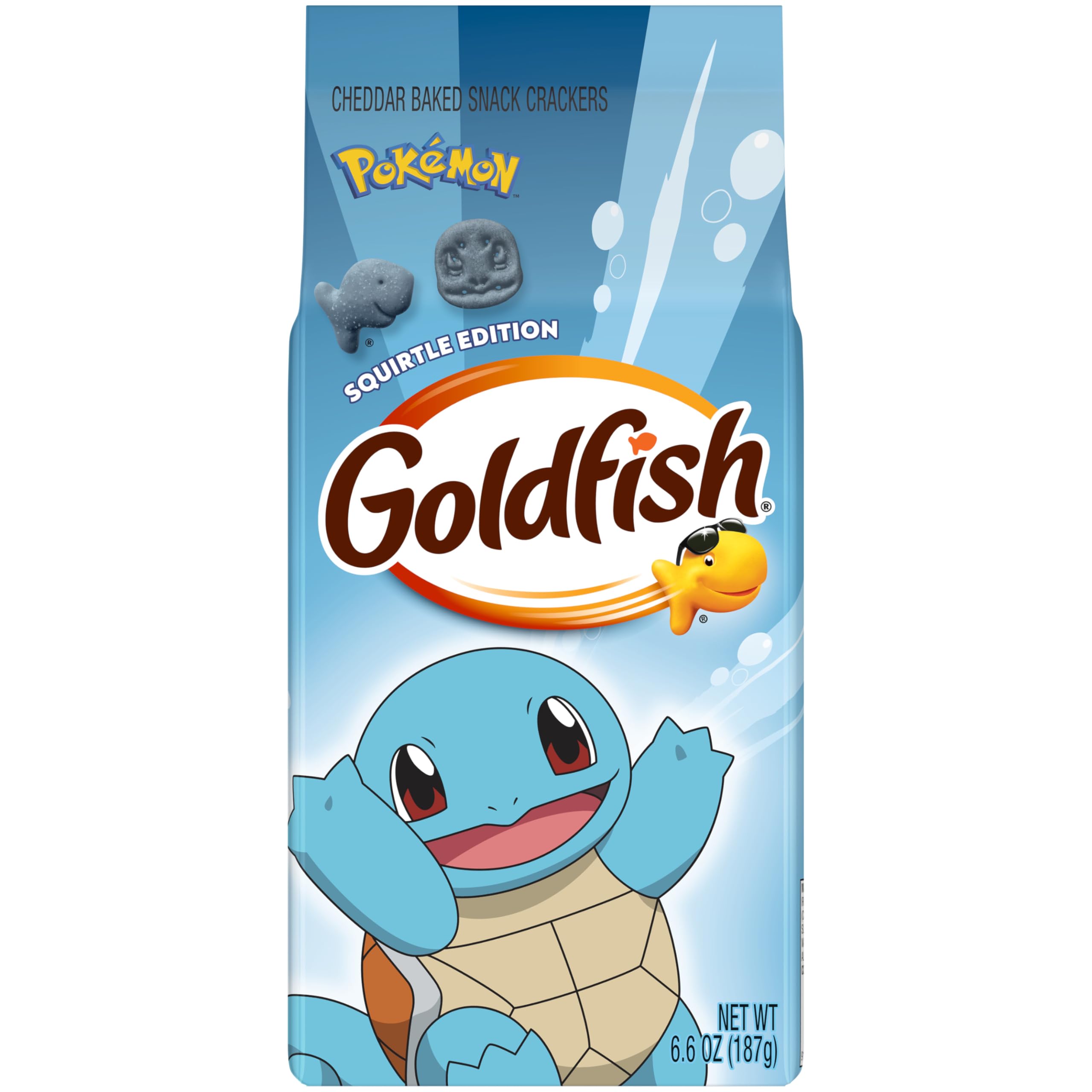 Goldfish Pokémon Squirtle Cheddar Cheese Baked Snack Crackers, 6.6 Oz Bag