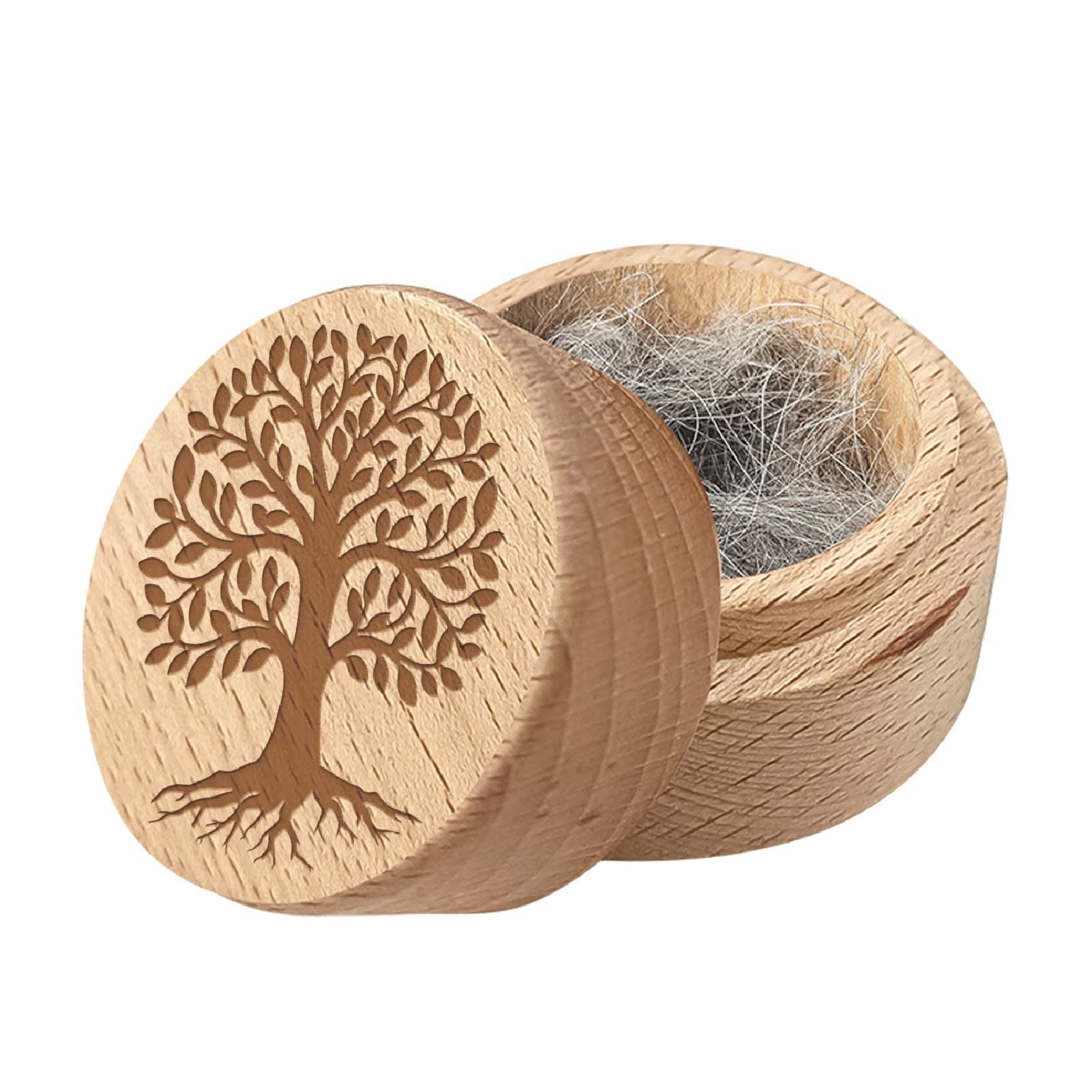CREATCABIN Tree of Life Wooden Keepsake Box Wood Urns Cremation Pet Urns Mini Case Container Memorial Remembrance Sympathy for Storing Dogs Hair Teeth Nails Bone Ashes Pet Lovers 1.96×1.57 inch