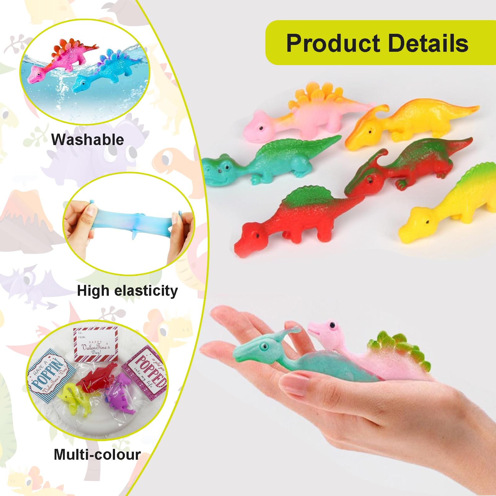 12 Pcs Slingshot Dinosaur Finger Toys - Rubber Catapult Dinosaur, Easter Eggs fillers, Easter Eggs Hunt & Holiday Prizes for Boys Girls - Image 4