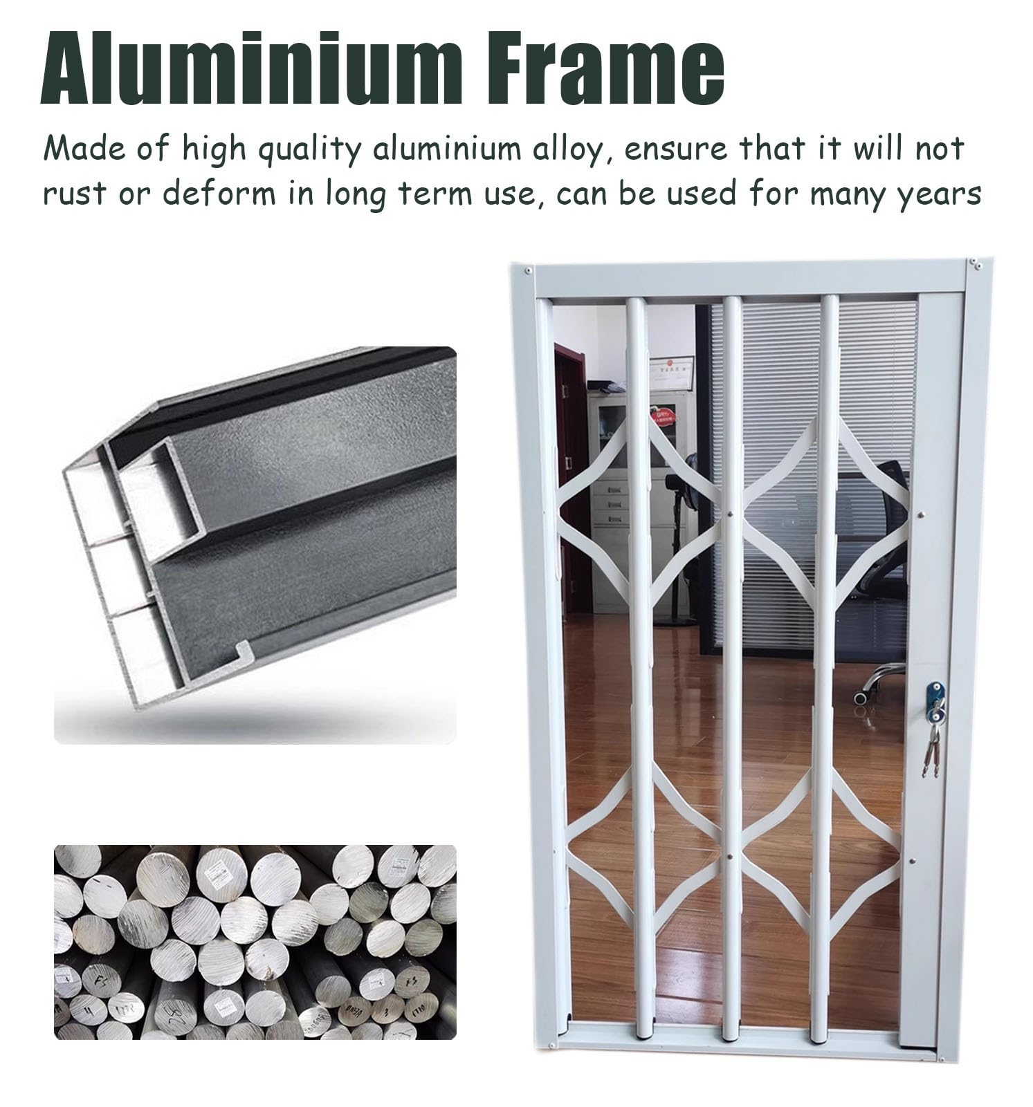 Folding Security Bars With Blokada Okna Dekoracyjne Ochraniacze Do Wnętrz 30-48 cali Szerokości Zapobiegające pękaniu Idealne do piwnicy i bezpieczeństwa w domu (117 x 105 cm)