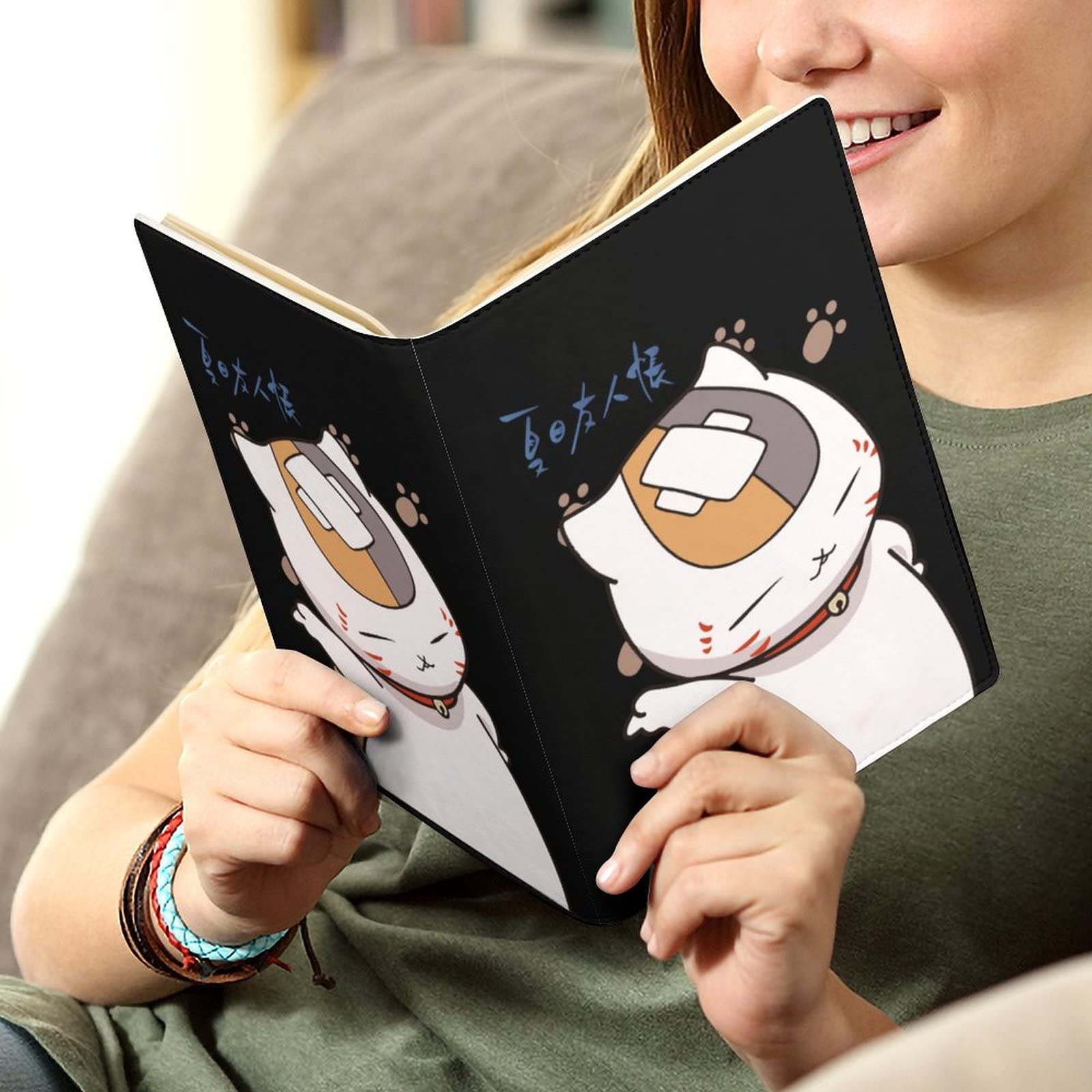 Amazon | ブックカバー PUレザー 手帳カバー 夏目友人帳 ニャンコ先生