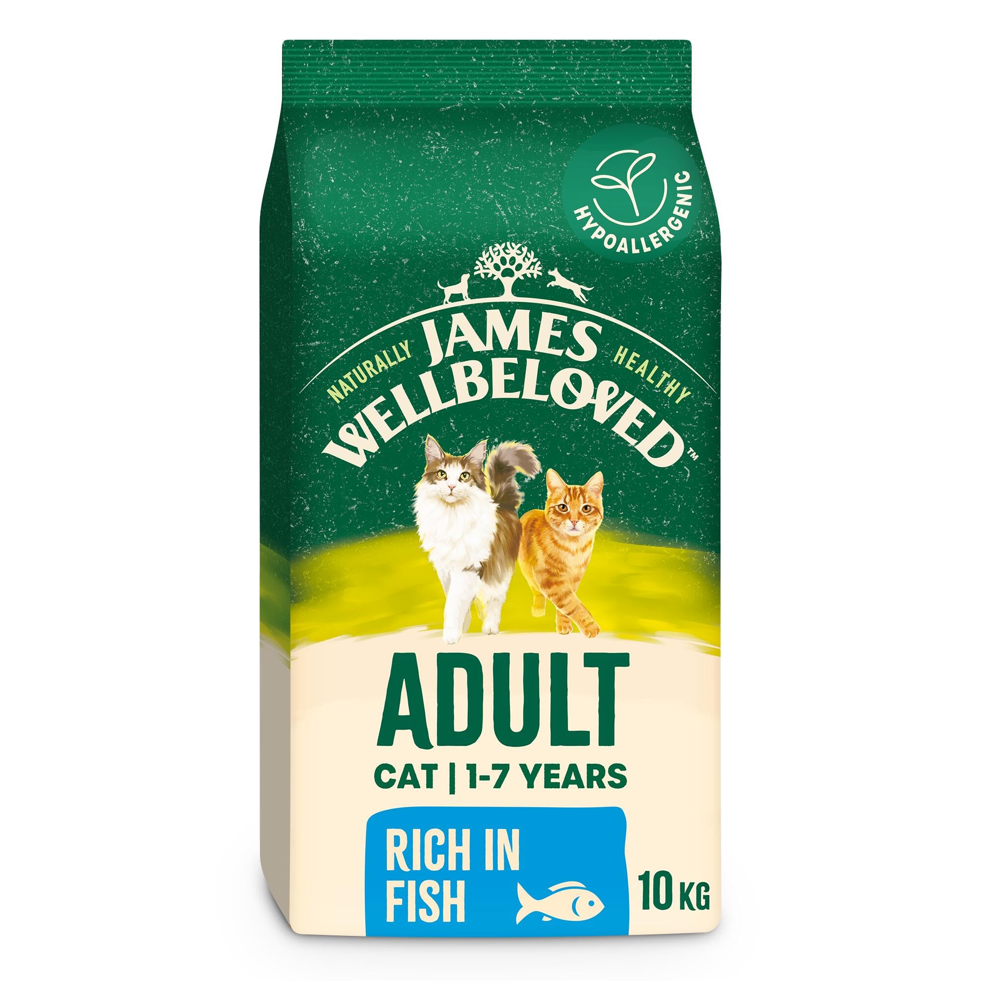 James Wellbeloved Hypoallergenic Dry Cat Food for Adult Cats Fish 10 kg