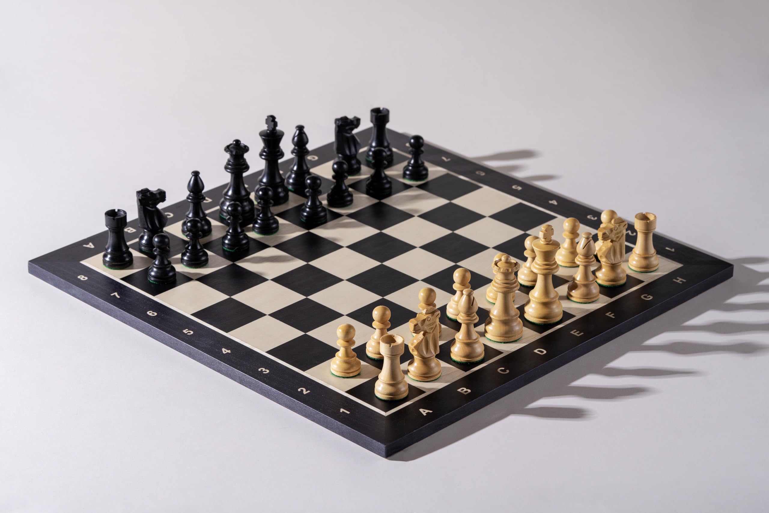 Sunrise Chess & Games Eleganti scacchi all'alba, Tabellone da Torneo Ebanizzato ad Intarsio Design Elegante Idea Figure Medie Campo 50 mm