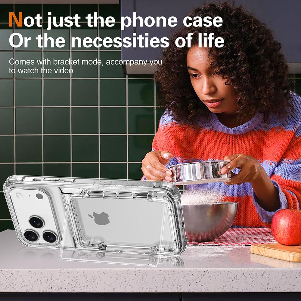 for iPhone 17 Pro Max Wallet - Style Protective Case with Card Holder (Holds 5 Cards) - Clear - Image 9