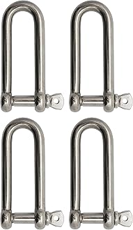 Extreme Max 3006.8209.4 BoatTector Stainless Steel Long D Shackle - 1/2", 4-Pack, Silver