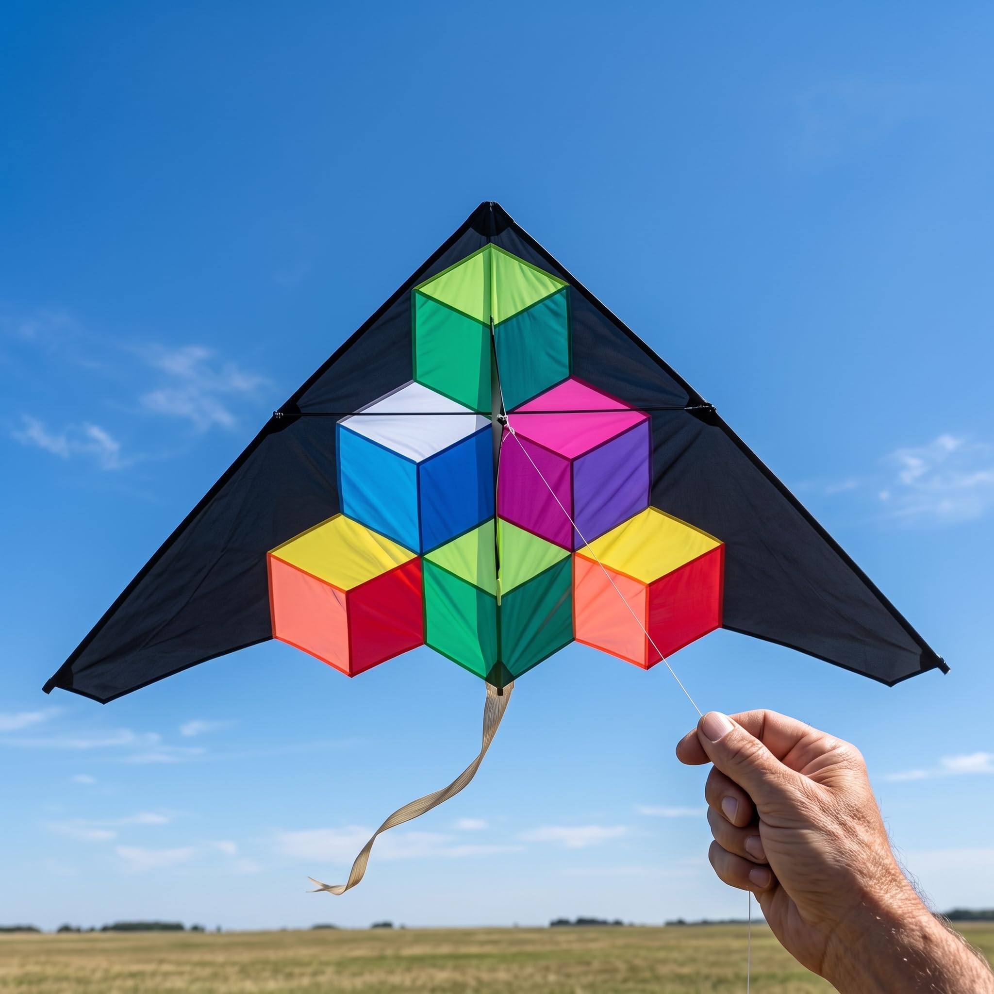 Cometa Recreativa para Adultos, Fácil Volar con Varillas Fibra Vidrio o Carbono, para