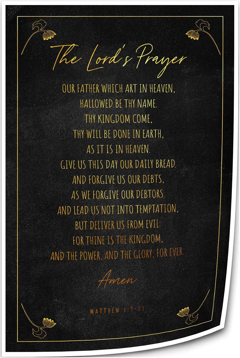 Zarozero Matthew 6 9-13 Prayer Wall Art Bible Verse Poster Scripture Wall Decor for Bedroom Aesthetic Poster Printing Picture Painting Canvases (16.00''x24.00'',Unframed)( similar Same text)