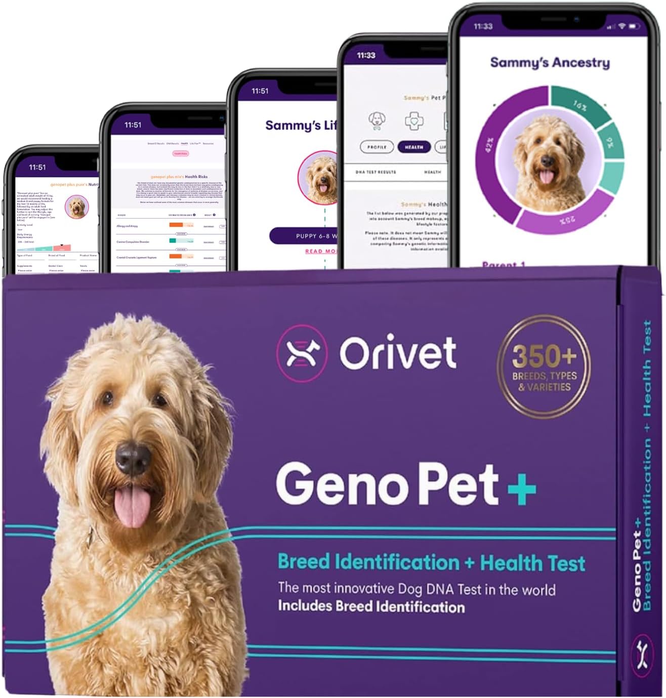 Orivet Geno Pet Plus 5.0 Dog DNA Breed Identification & Health Test