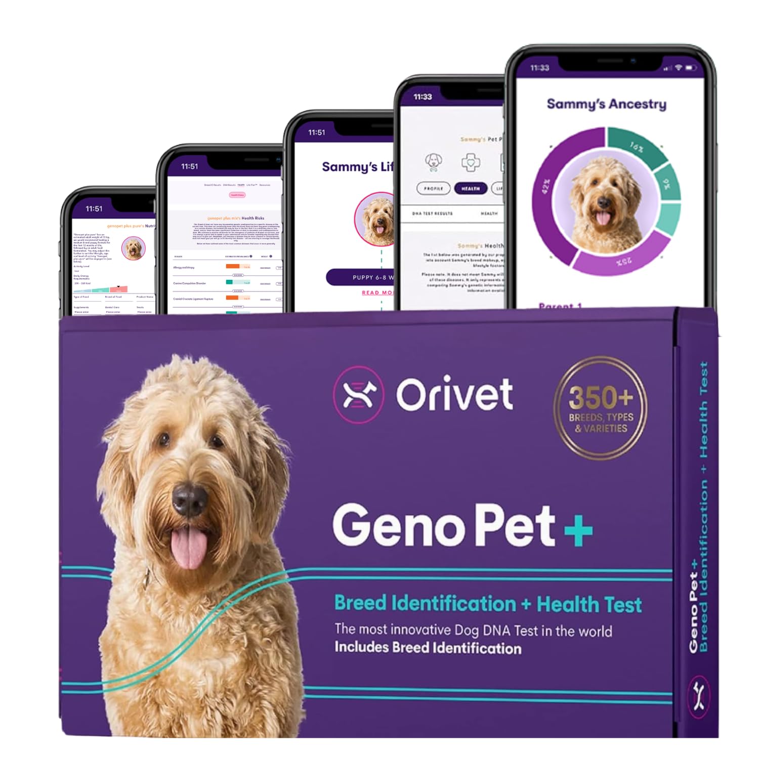 Orivet Geno Pet Plus 5.0 Dog DNA Breed Identification & Health Test
