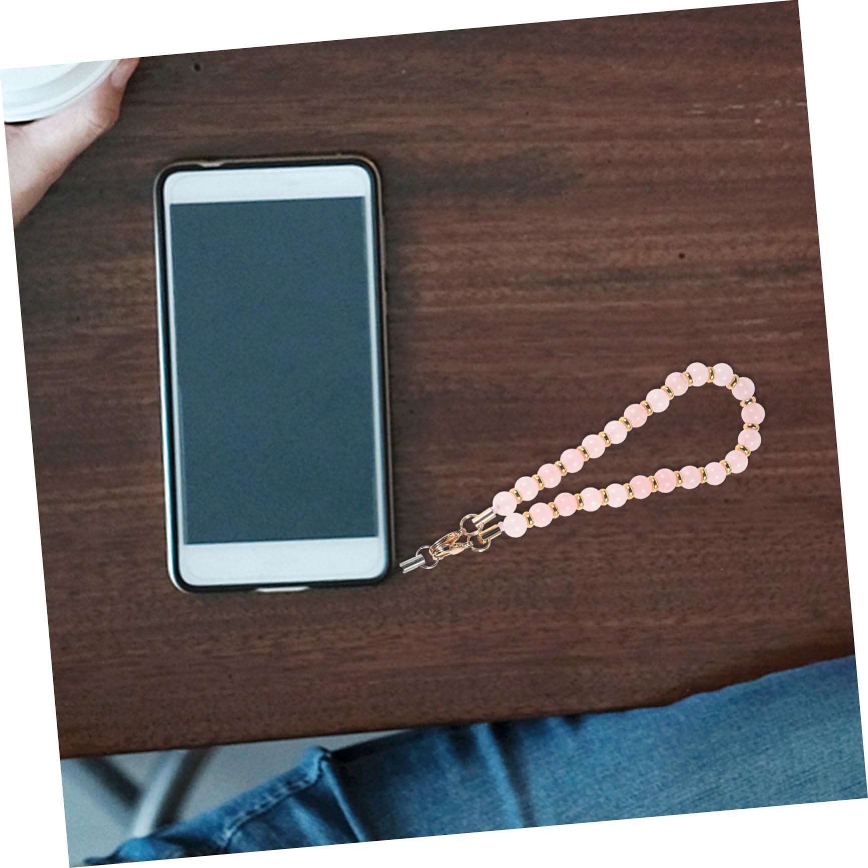 Angoily Cinghie per cellulari lux tracolla per cellulari phone charm collana tallone kit telefonini telefonare ciondolo per cellulare con perline fascino del telefono bohémien rosa