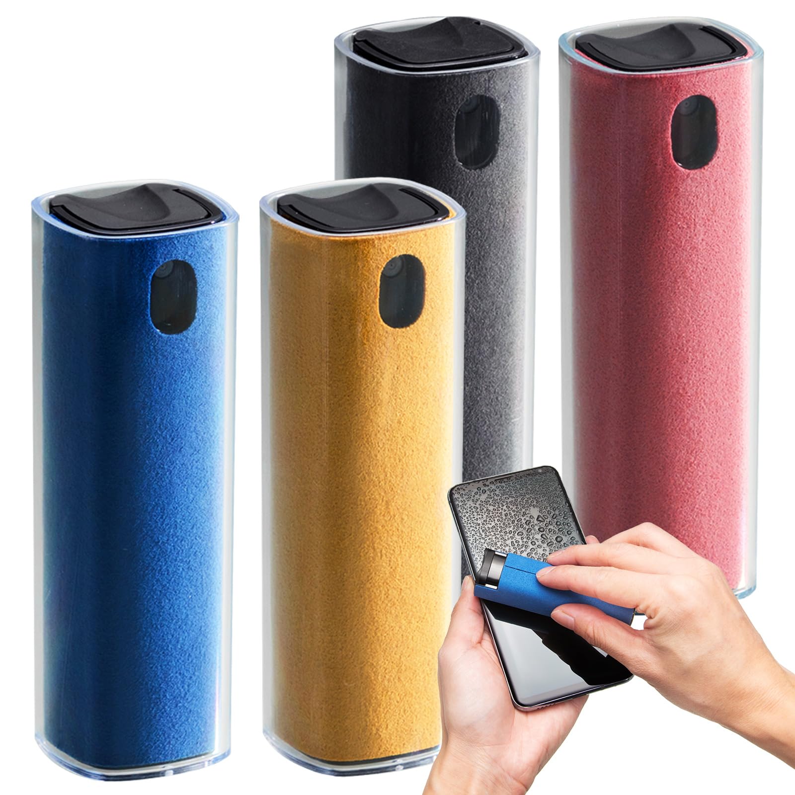 Yinder 4 Pcs Screen Cleaner Portable Touchscreen Mist Cleaner Mini Phone Cleaner Empty Screen Cleaner Spray Bottle for Phone Laptop Tablet Screens Computer Refillable Accessory, 4 Colors