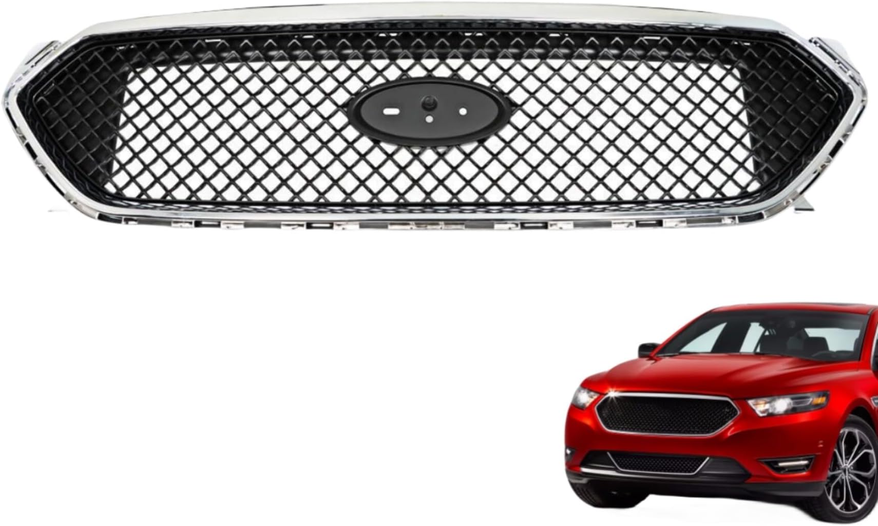 Upper Chrome and Black Grille Grill Replacement for 2013-2019 Taurus SHO