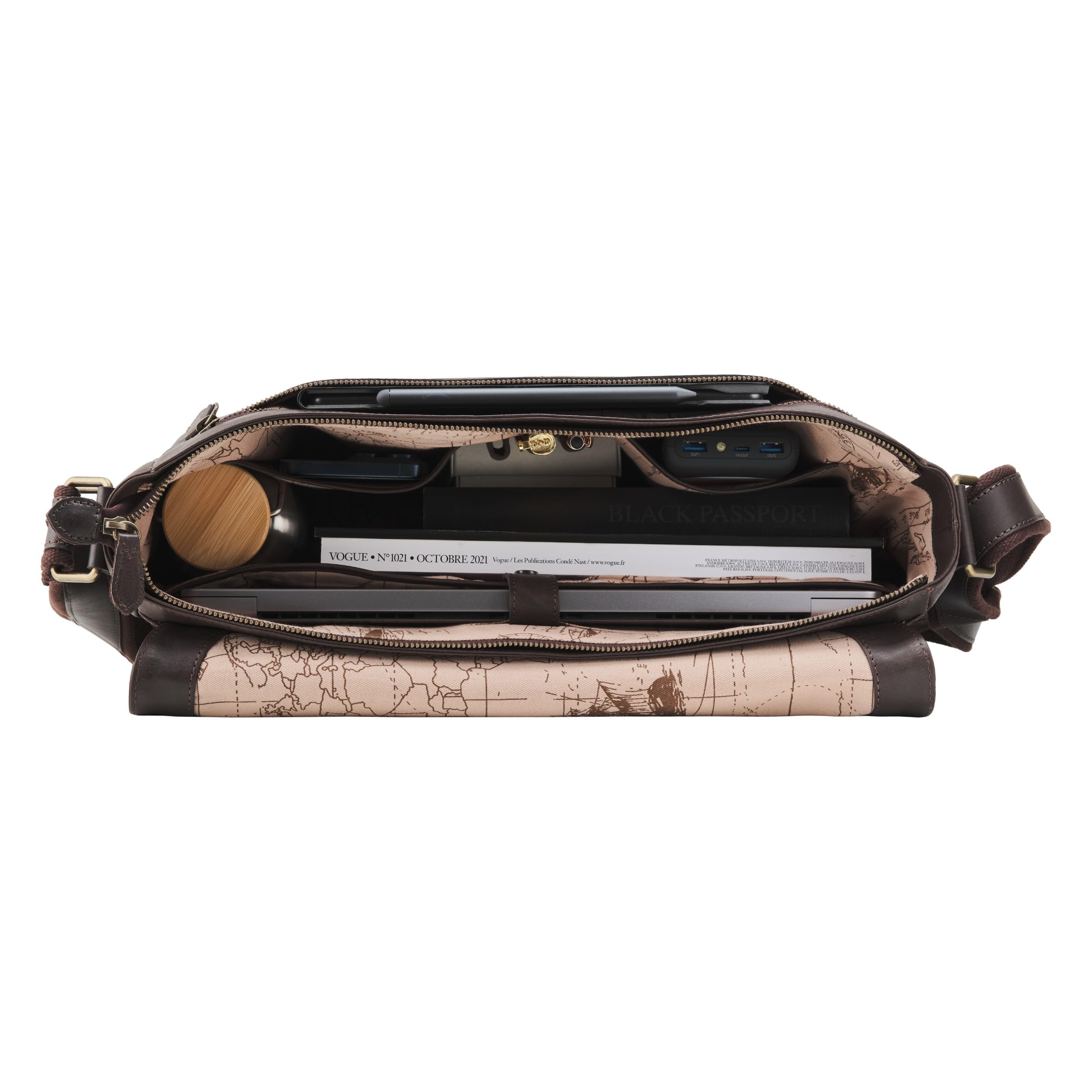 DRAKENSBERG 16" Leder Kuriertasche 'Leon' für Herren & Damen - Laptop Messenger Bag mit Koffer-Befestigung, 9L