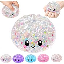 Dumpling Squishy Mystery Glitter Squishy Dumpling Toy Bao Bun Stress Ball Soft Sensory Fidget Squeeze Toy Desk Gift for Kids Adults, Glitter White2026 Upgrade