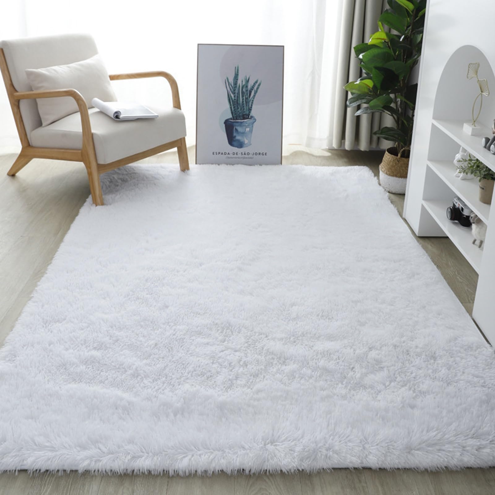 Tapis de chambre antidérapant 190x160 cm pour sécuriser le sol et réchauffer un salon moderne