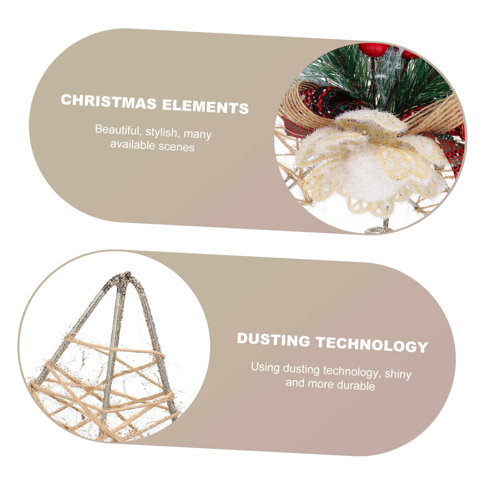 Zerodeko 4 Pièces Étoile De Sapin De Noël Décoration d'arbre De Noël Décor Suspendu Extérieur Haut De Forme d'arbre De d'arbre De Bethléem Le Fer Unique Articles De