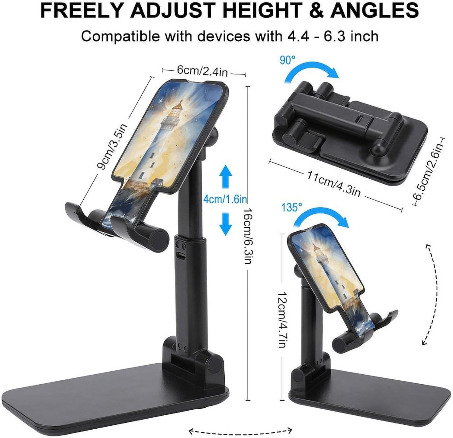Lighthouse Fantasy Light Foldable Cell Phone Stand, Anti-Slip Phone Holder image 2