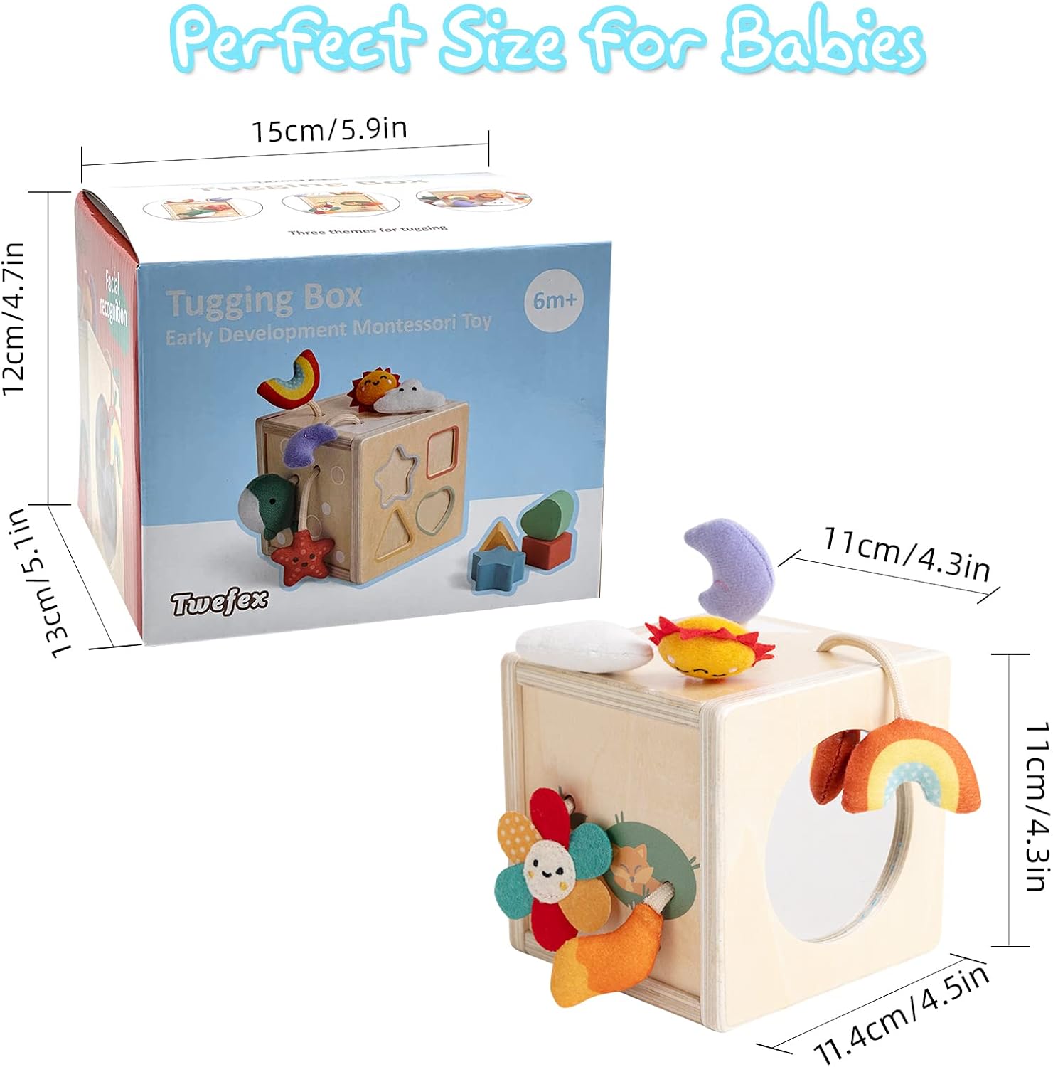 Pull String Activity Toy, Montessori Toys for Babies 6-12 Months, Wooden Activity Cube Baby Sensory Toys for 1 Year Old Boy Girl, Early Learning Baby Infant Toy 6 to 12 Months - Image 7