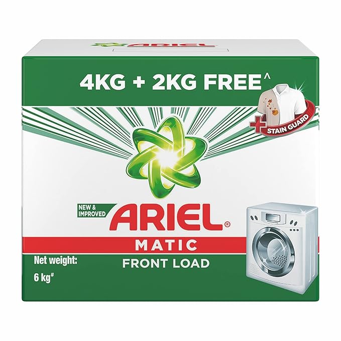 Ariel Matic Front Load Detergent Washing Powder 4 Kg+2 KG free