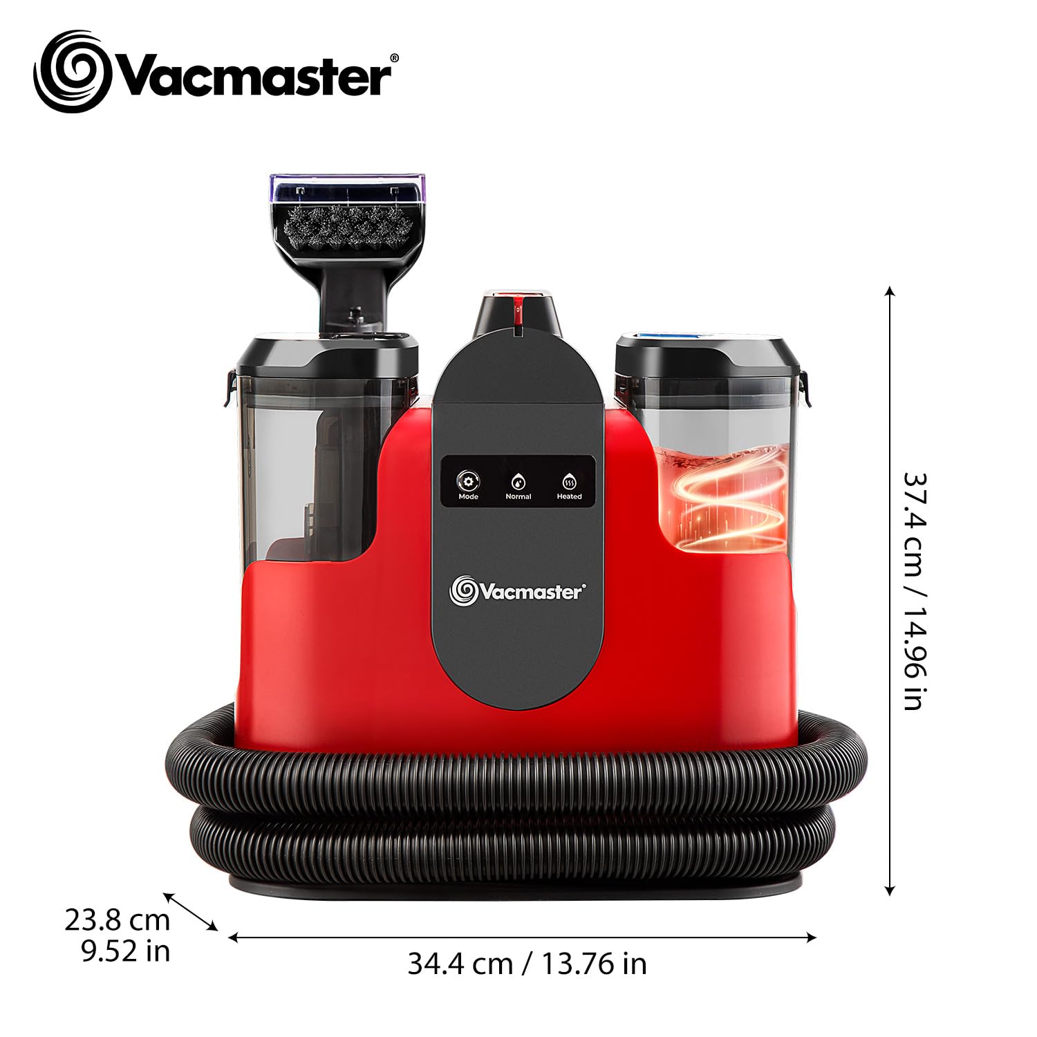 Vacmaster 1150W Aspiradora de Agua Tapicería con Función de Autolimpieza Limpiador de Tapicerías Portátil 17kPa Pelos de Mascotas Sofás Colchones Alfombras Coches Depósito Doble