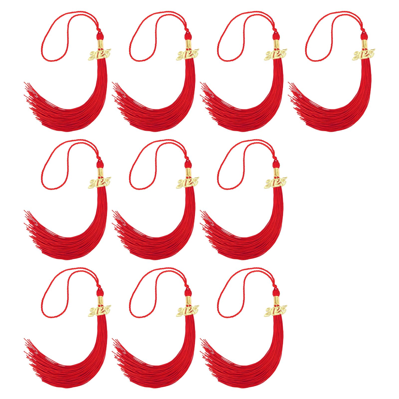 Elnwnnkc 10Pcs Graduation Hat Tassels Charm Class of 2025 Graduation Hat Decoration Tassels for Bachelor Gown Academic Accessories