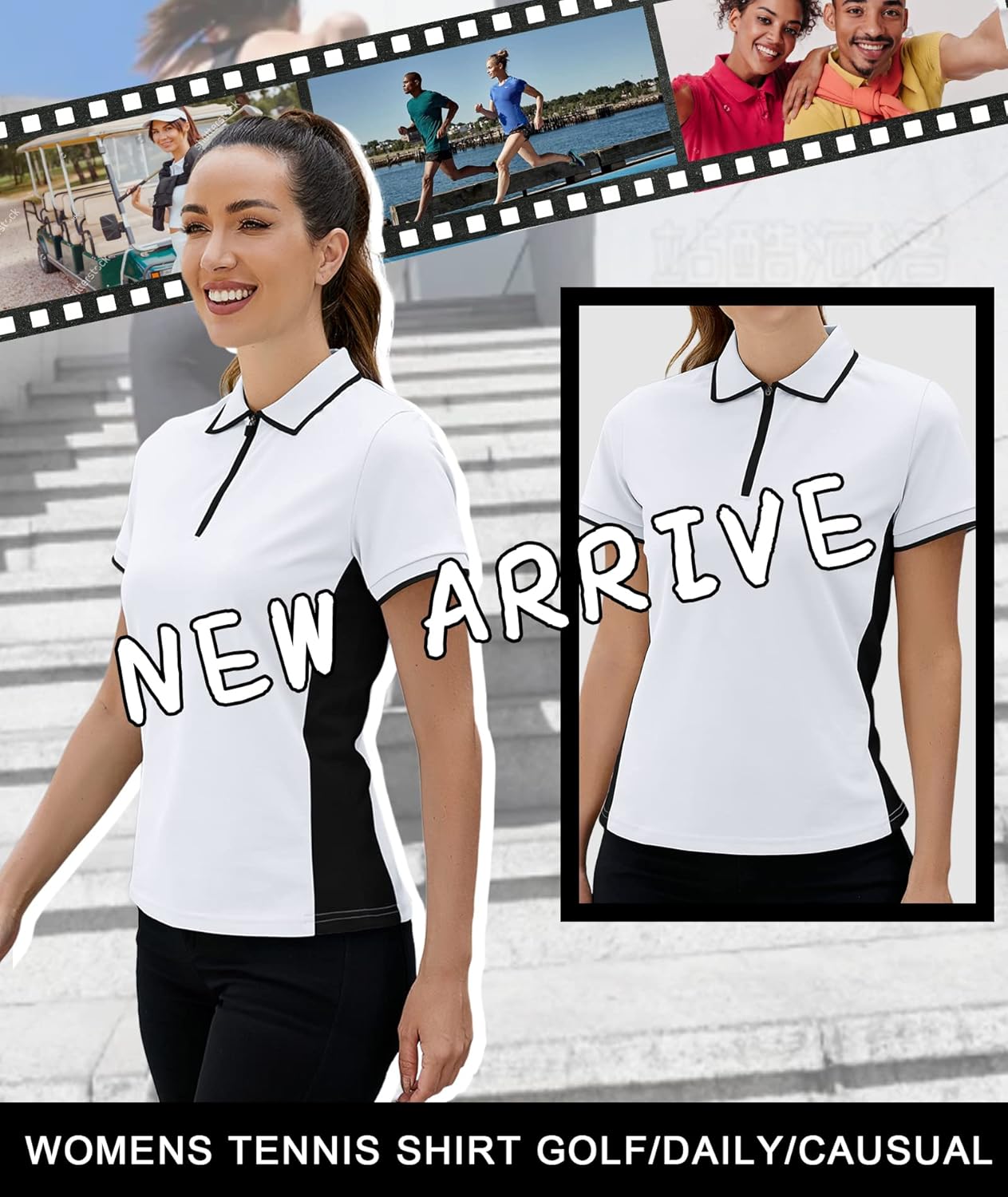 Little Beauty Women's Golf Polo T Shirts Short Sleeve Collared Lightweight Moisture Wicking Tennis Athletic Print T-Shirts