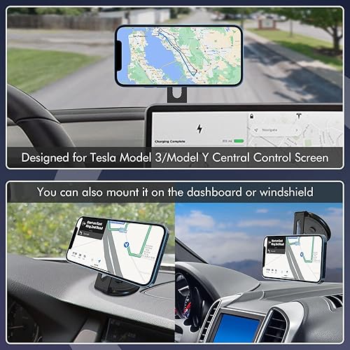 Soporte de teléfono para automóvil, soporte para teléfono de automóvil [40 imanes N52 y soporte de teléfono ahorrador de espacio para automóvil,