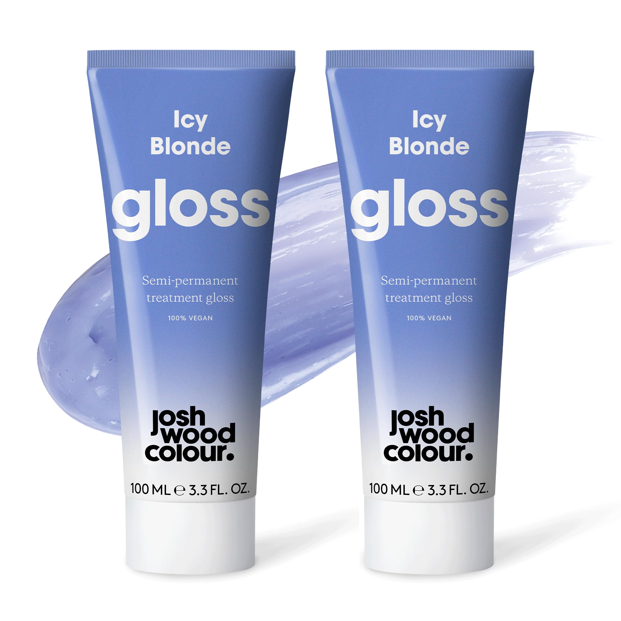 Josh Wood Hair Gloss (Icy Blonde) – semi-permanenter Glanz erfrischt und pflegt die Haarfarbe, entfernt Messingtöne, hält bis zu 6 Wäschen – 100 % vegan – Creme (2 x 100 ml)