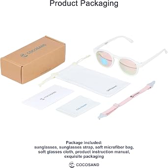 Polarized Baby Toddler Kids Sunglasses with Adjustable Strap | Flexible Round Frame, For Newborn Infant Kids Boy Girl Age 0-2 & 2-6 Years Old