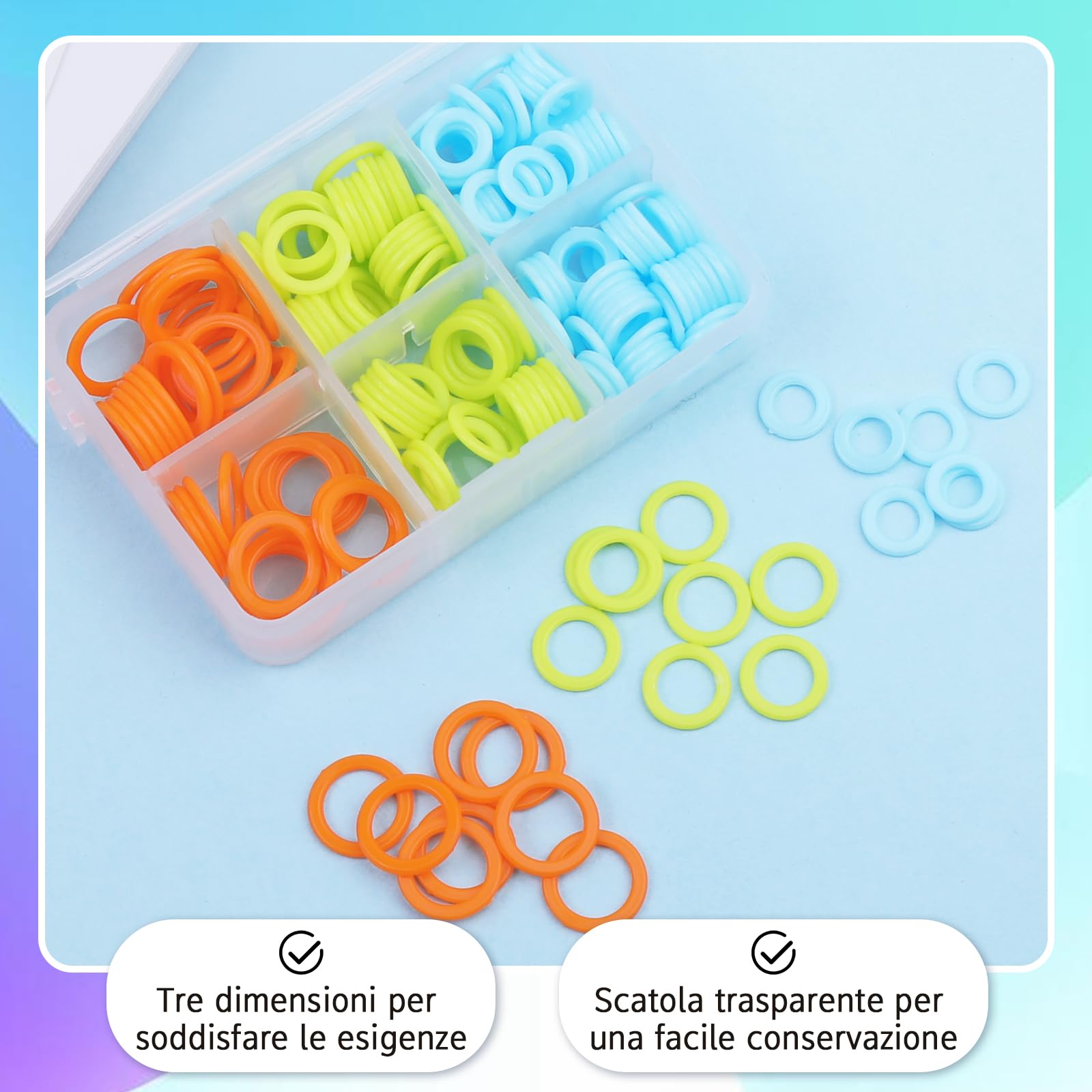 30 Segnapunti Per Maglia E Uncinetto HomeSoGood A Forma Di Triangolo, Anelli Colorati In Lega Di Zinco, Marcatori Per Punti Fai Da Te, Multicolore - 5