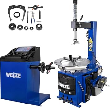 WEIZE 2.0HP Powerful Tire Changer Machine Professional Combo Wheel Changer, Tire Repair Tool for Auto Shop & Garage
