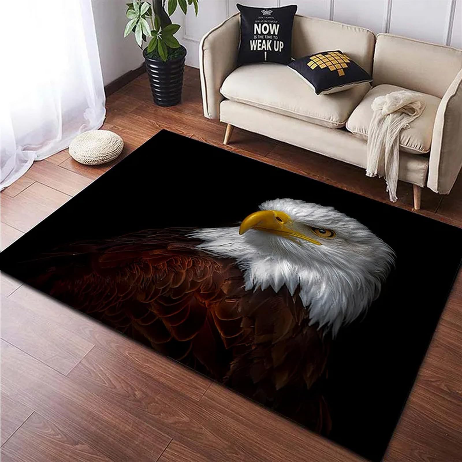 Tapis animal aigle volant 3D 120x160cm moderne pour salon et chambre d'enfant