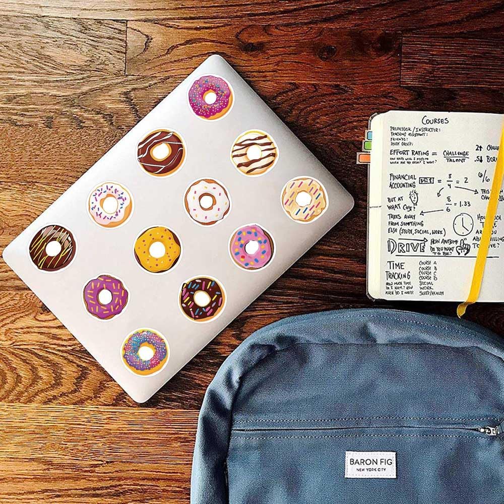 Cute Donut Stickers for Kids Girls, 50PCS Doughnut Funimost Waterproof Vinyl Stickers for Water Bottles Laptop Phone Scrapbook, Sweet Snack Decals for Donut Lovers, Party Supplies image 4