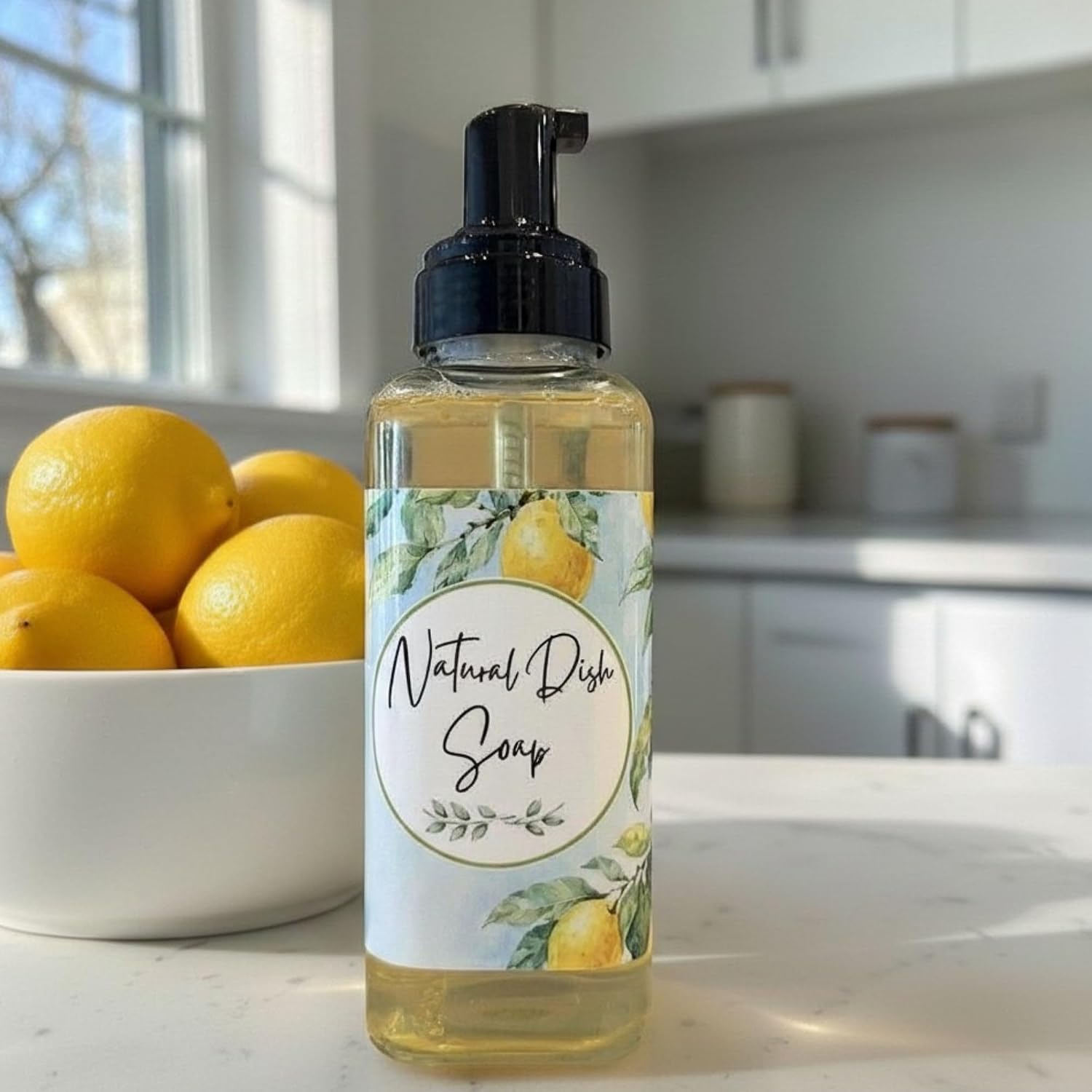 Butterfly & Bee Organic Dish Soap, Lemongrass Scent, Glass Bottle, 16 oz, USDA Certified, Vegan, Dye-Free, Castile Based image 2
