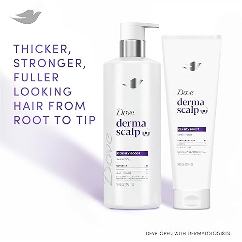 Miniatura 3 de Dove Acondicionador Derma Scalp de 1 ct para aumentar la densidad para 4 veces más plenitud visible, con glicerina, 9 onzas