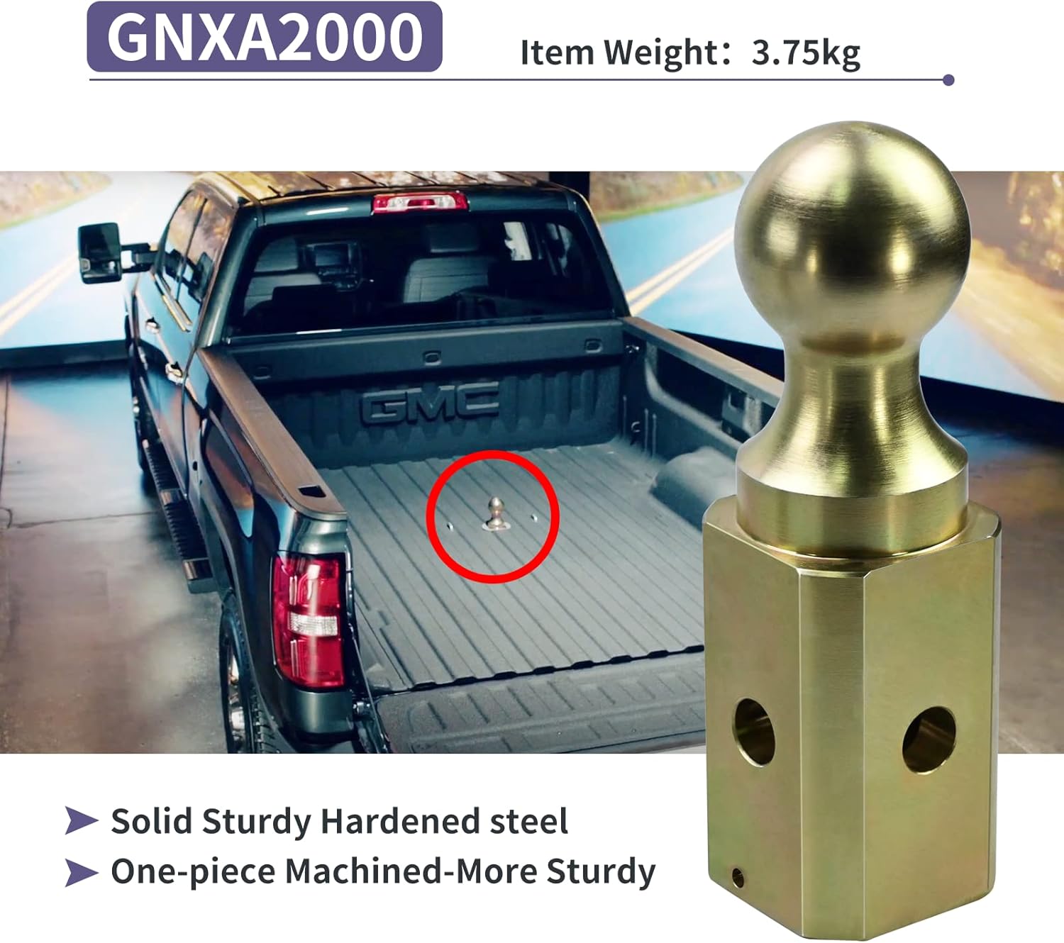 GNXA2000 Gooseneck Ball Hitch Tum Over Ball| 2-5/16" Gooseneck Tow-Hitch Ball |30000lbs Load Capacity |Ball Gooseneck Replacement Compatible with B&W Trailer Hitches Part Number GNXA2000