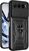 Cover per ZTE nubia Air con Custodia per Fotocamera Scorrevole e Supporto ad Anello [Custodia Paraurti Compatibile con Supporto Magnetico per Auto], Nero