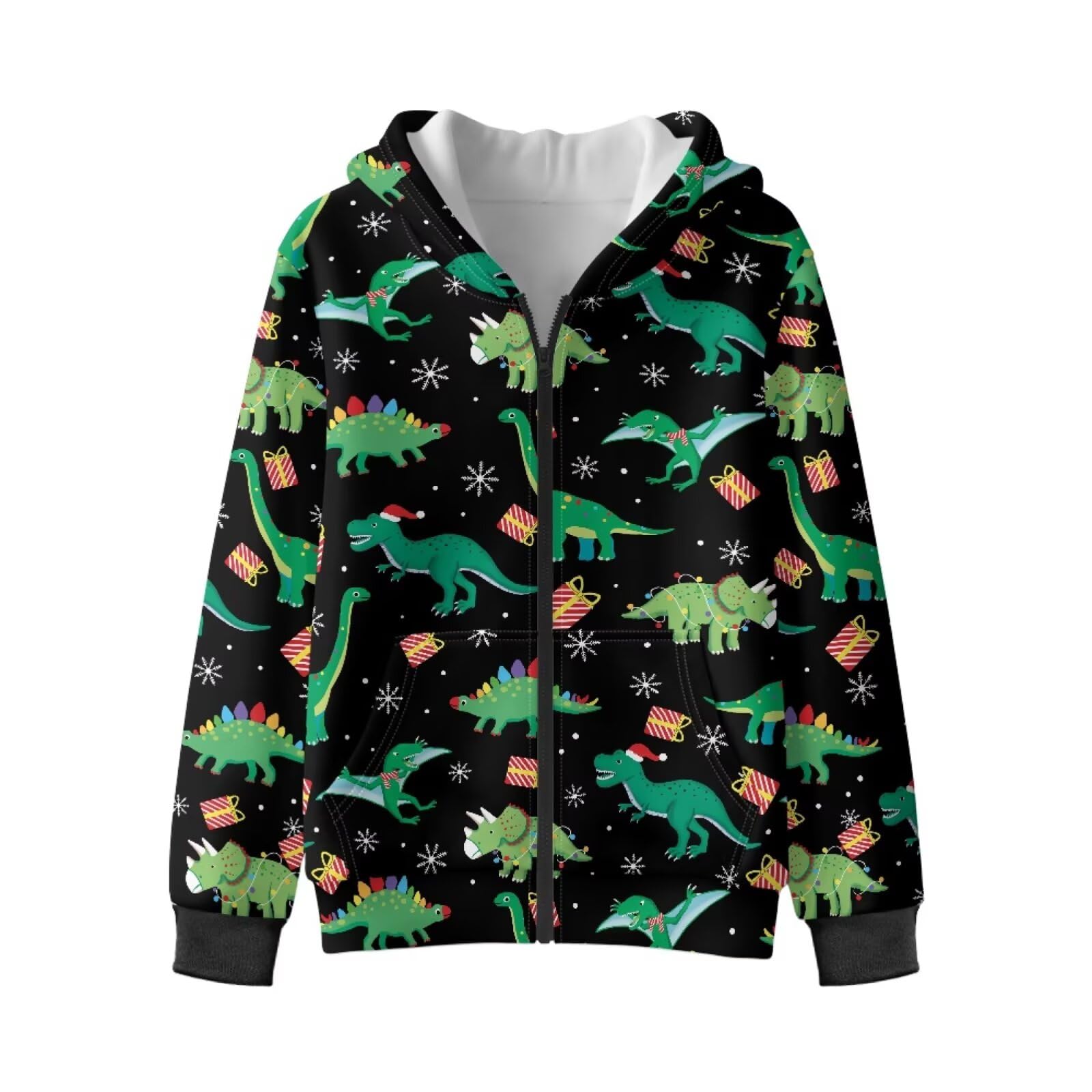 Xoenoiee Dziecięce bluzy z kapturem dla chłopców, zapinana na zamek, bluza 3D, fajna grafika zwierzęca, sweter z długim rękawem, top na jesień i zimę
