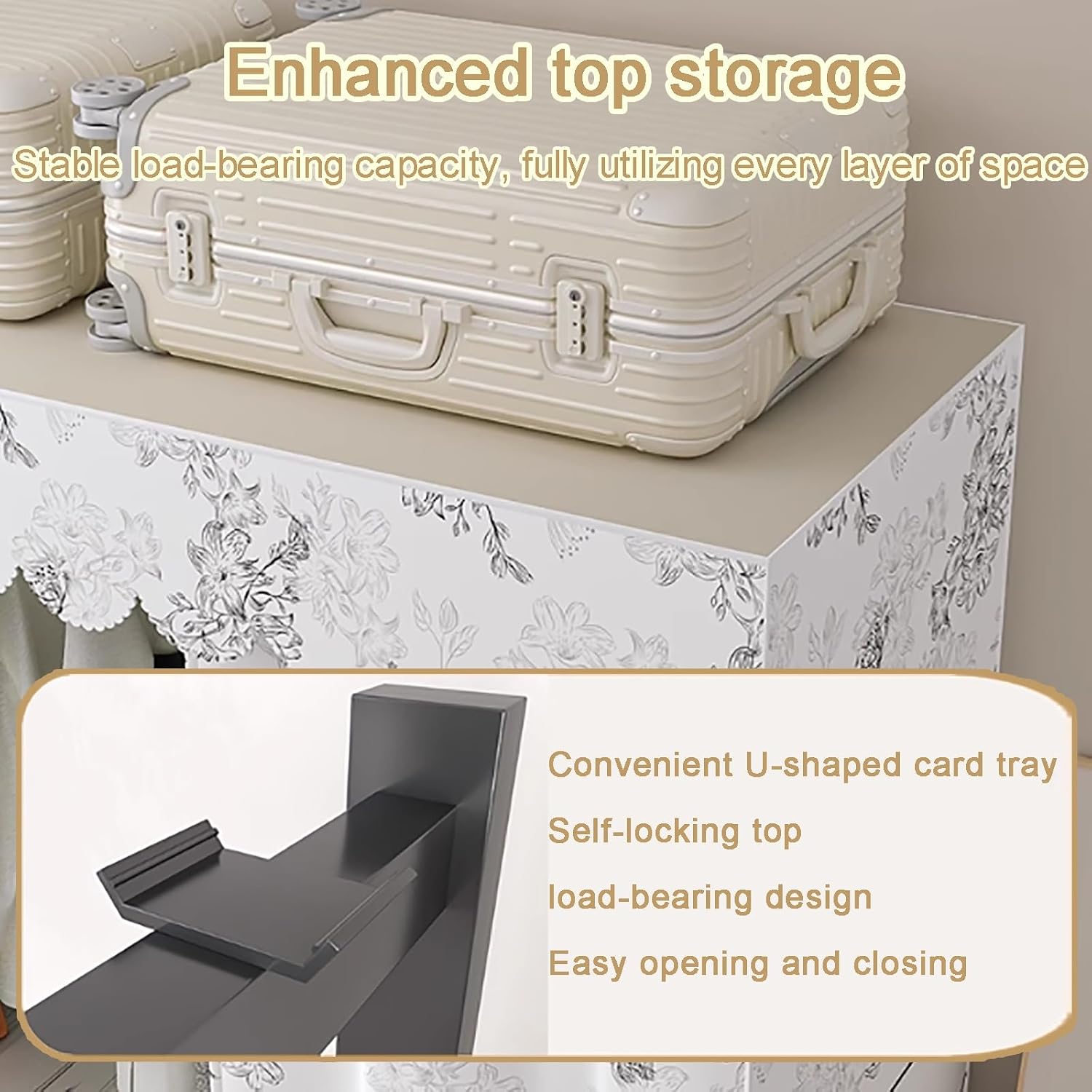 Heavy Duty Foldable Portable Closet, Rolling Wardrobe Clothes Organizer, Freestanding Metal Clothing Rack, Covered Garment Rack with Wheel(White,L100cm/39.4IN)