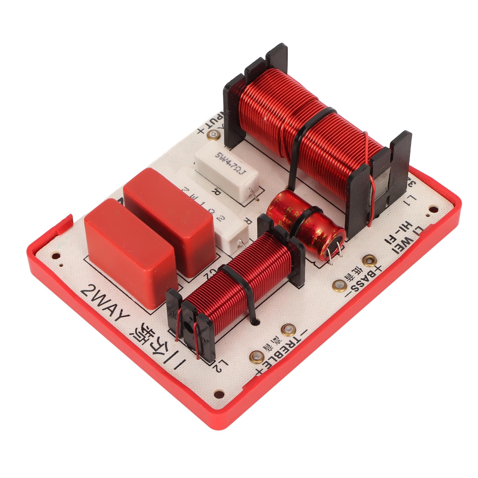 Yoidesu High Power 2 Way Audio Speaker Crossover, 180W, Treble Bass Frequency Divider, Clear Music Experience