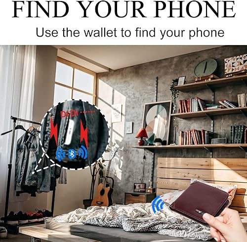 Miniatura 9 de Cartera Bluetooth antipérdida para hombres, rastreador de cartera para hombre con localizador de posición GPS y buscador